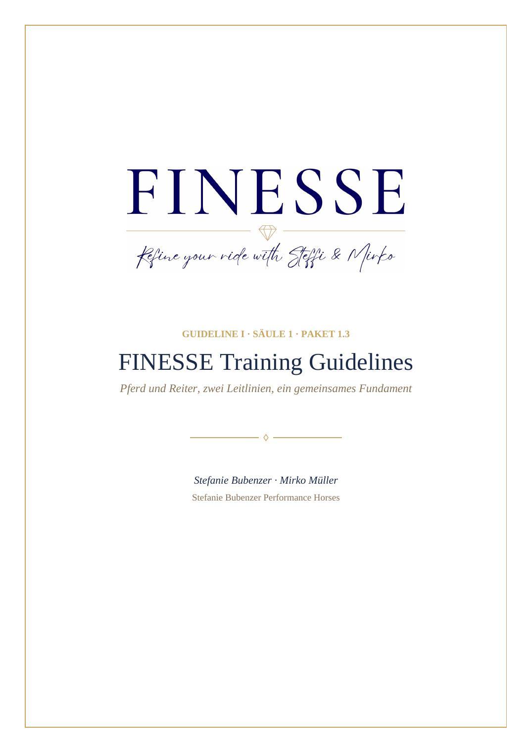 FINESSE Training Guidelines — Titelseite
